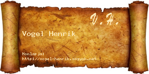 Vogel Henrik névjegykártya